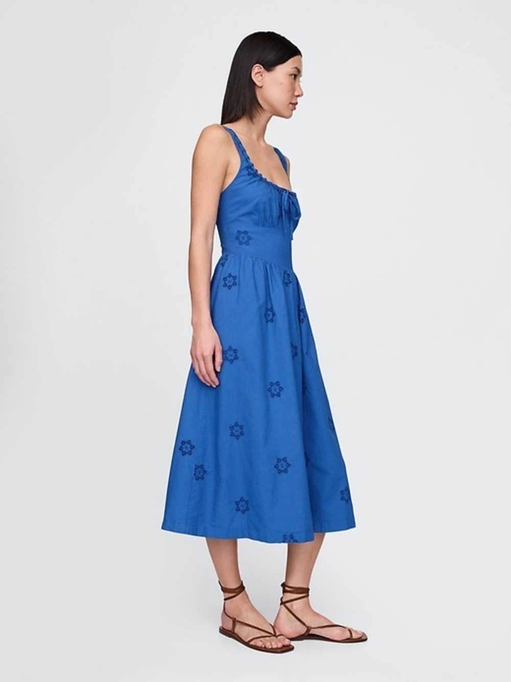 Gap Eyelet Scoop Neck Dress Blue - Picture 2 of 8